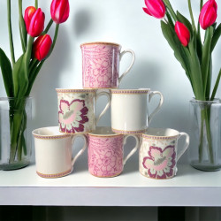Coffret 6 mugs porcelaine