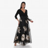 Robe soirée "Fleurs ivoire/or"