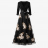Robe soirée "Fleurs ivoire/or"