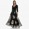 Robe soirée "Fleurs ivoire/or"
