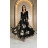 Robe soirée "Fleurs ivoire/or"