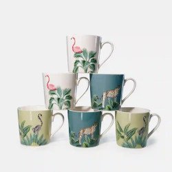 Coffret 6 mugs porcelaine