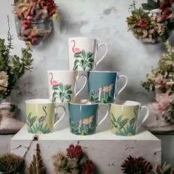 Coffret 6 mugs porcelaine
