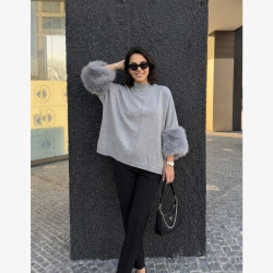 Pull maille gris
